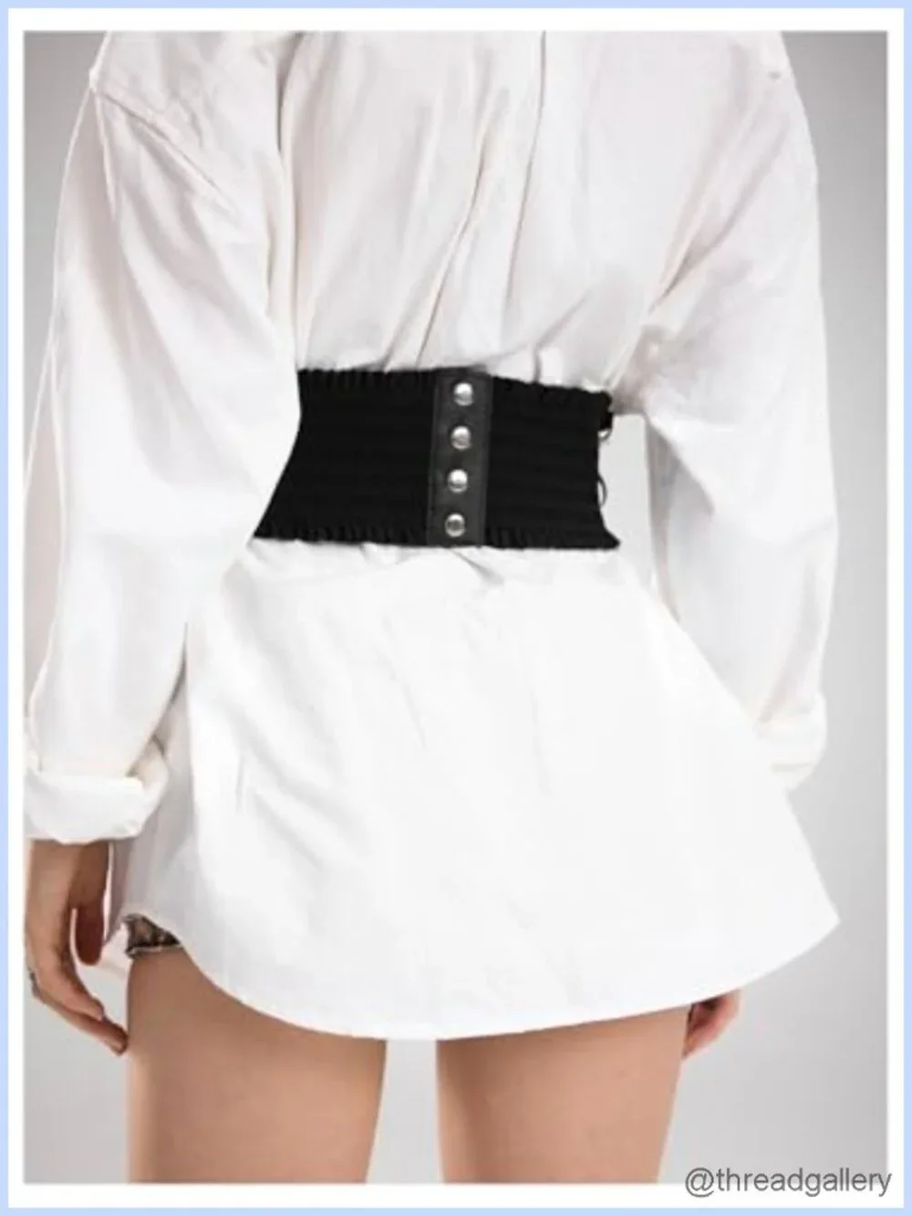 Faux Leather Corset Belt Chain Elastic Waist Goth Punk Rave Women's